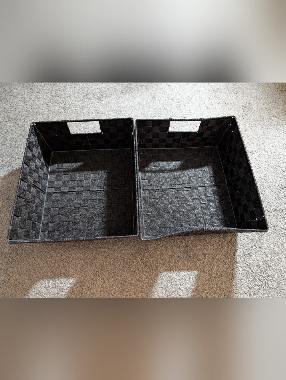 Set of Two Charcoal Storage Baskets